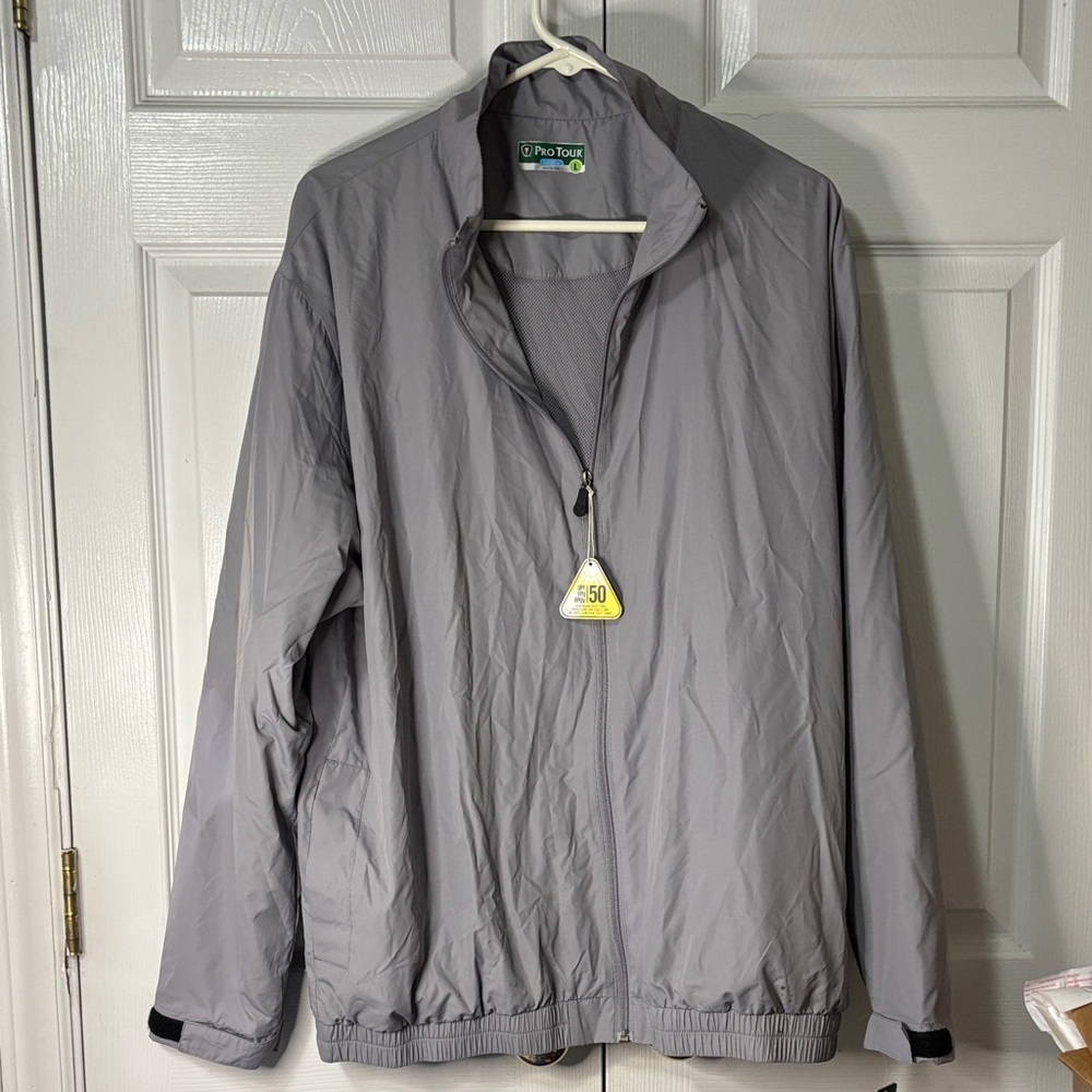 ProTour Gray Men's Windbreaker Jacket Sz L New with Tags